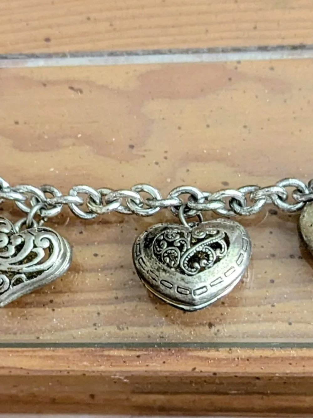 Silver-Tone Heart Charm Bracelet - Women's Jewelry